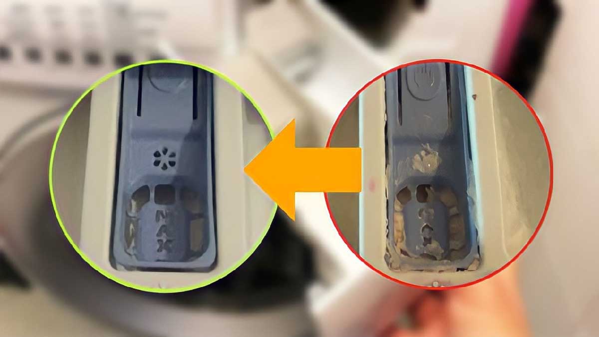 1 ingrediente es todo lo que necesitas para decir adiós al detergente en polvo atascado en el cajón de la lavadora.