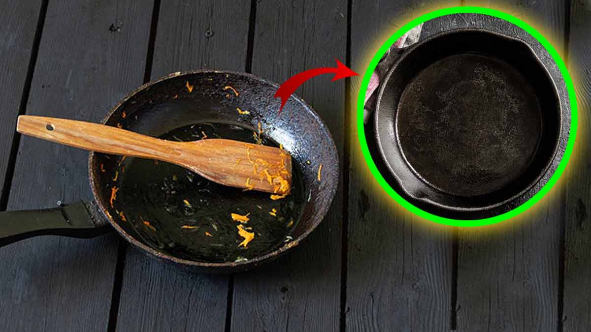¡Prueba esta técnica súper eficaz para quitar los restos de comida que se pegan a la sartén!