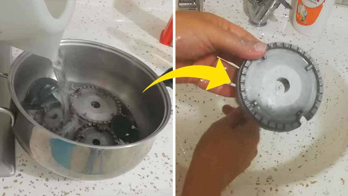 Tus quemadores quedarán como nuevos: ¡ponlos en una olla, agrega agua caliente y luego haz esto!