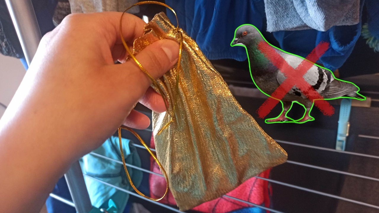 Cómo mantener a las palomas alejadas de la ropa usando una bolsa y 3 especias