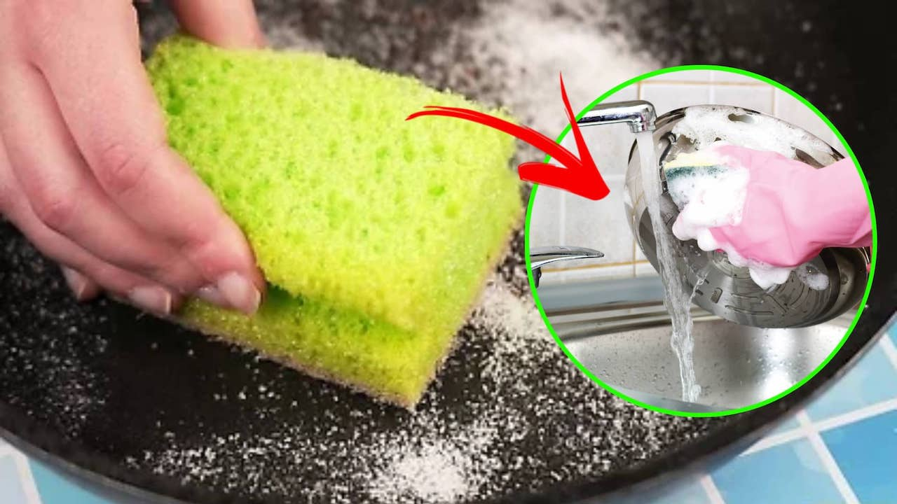 Antes de lavar los platos, echa sal a la esponja: hay una muy buena razón