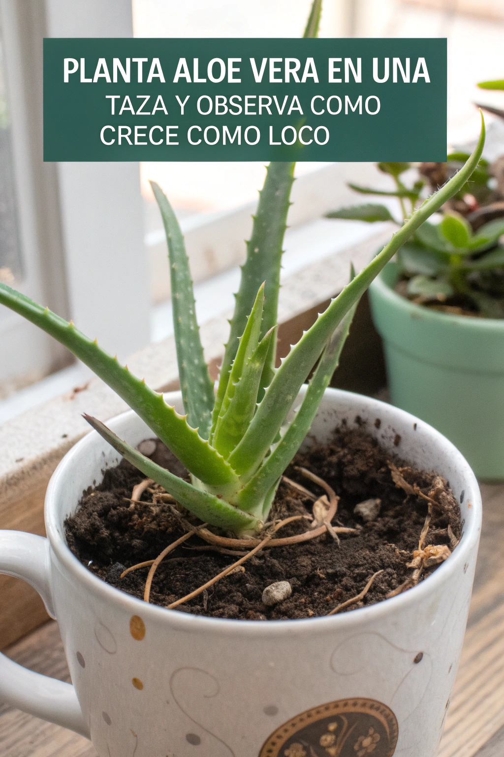 Planta aloe vera en una taza y observa cómo crece como loco