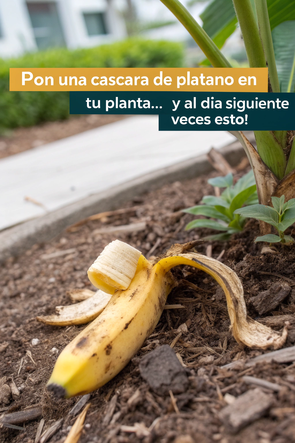Pon una cáscara de plátano en tu planta… ¡y al día siguiente verás esto!