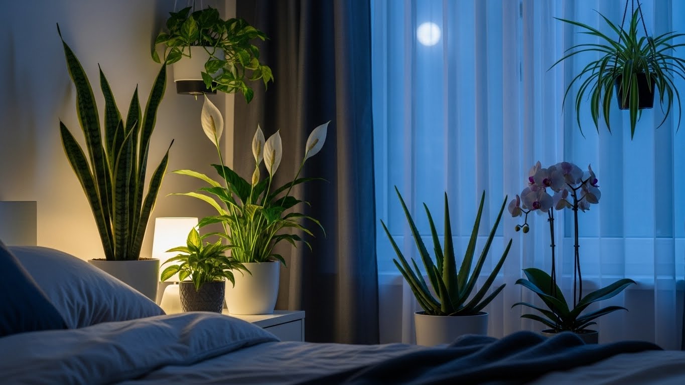 10 plantas de interior que liberan oxígeno silenciosamente toda la noche