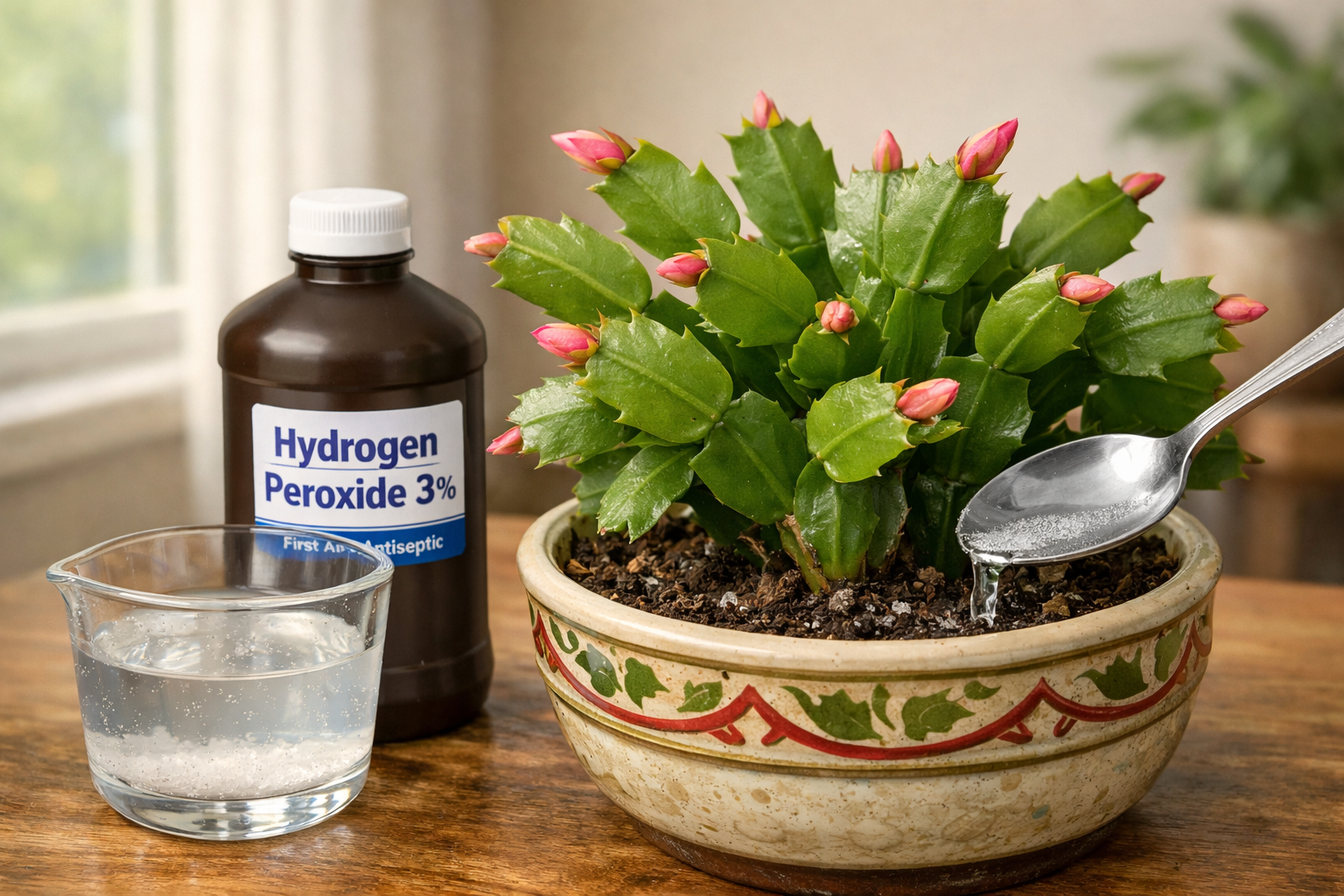 Esta mezcla fácil de bricolaje revive rápidamente un cactus de Navidad caído