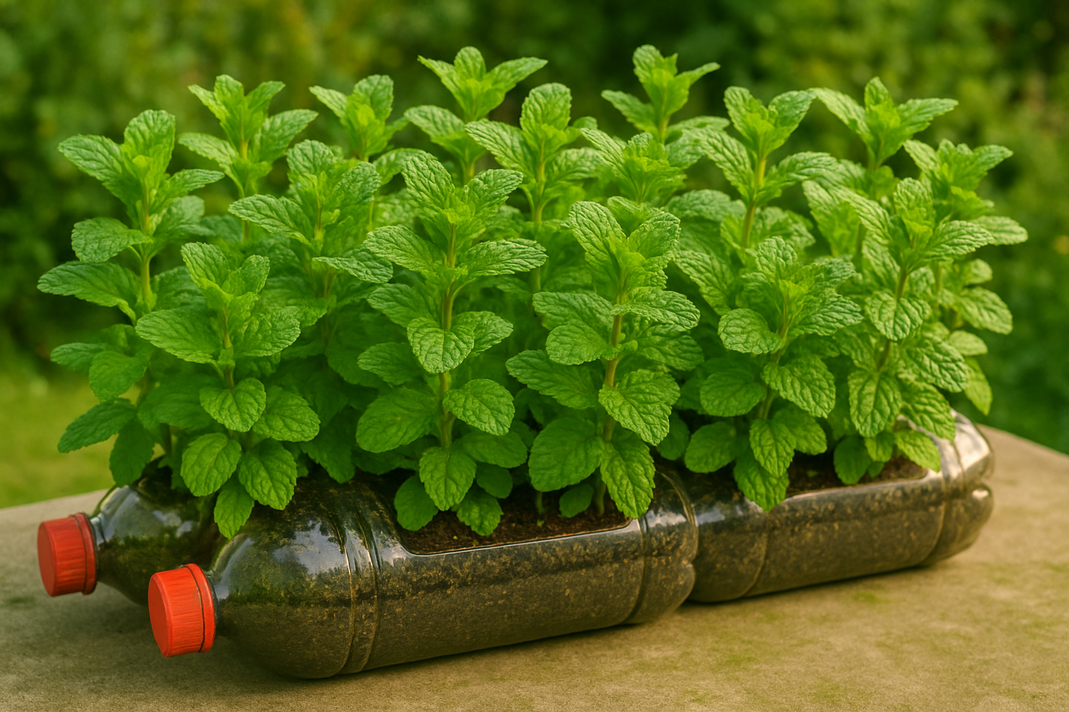 Si conoces este truco simple con botellas de plástico, puedes cultivar menta todo el año