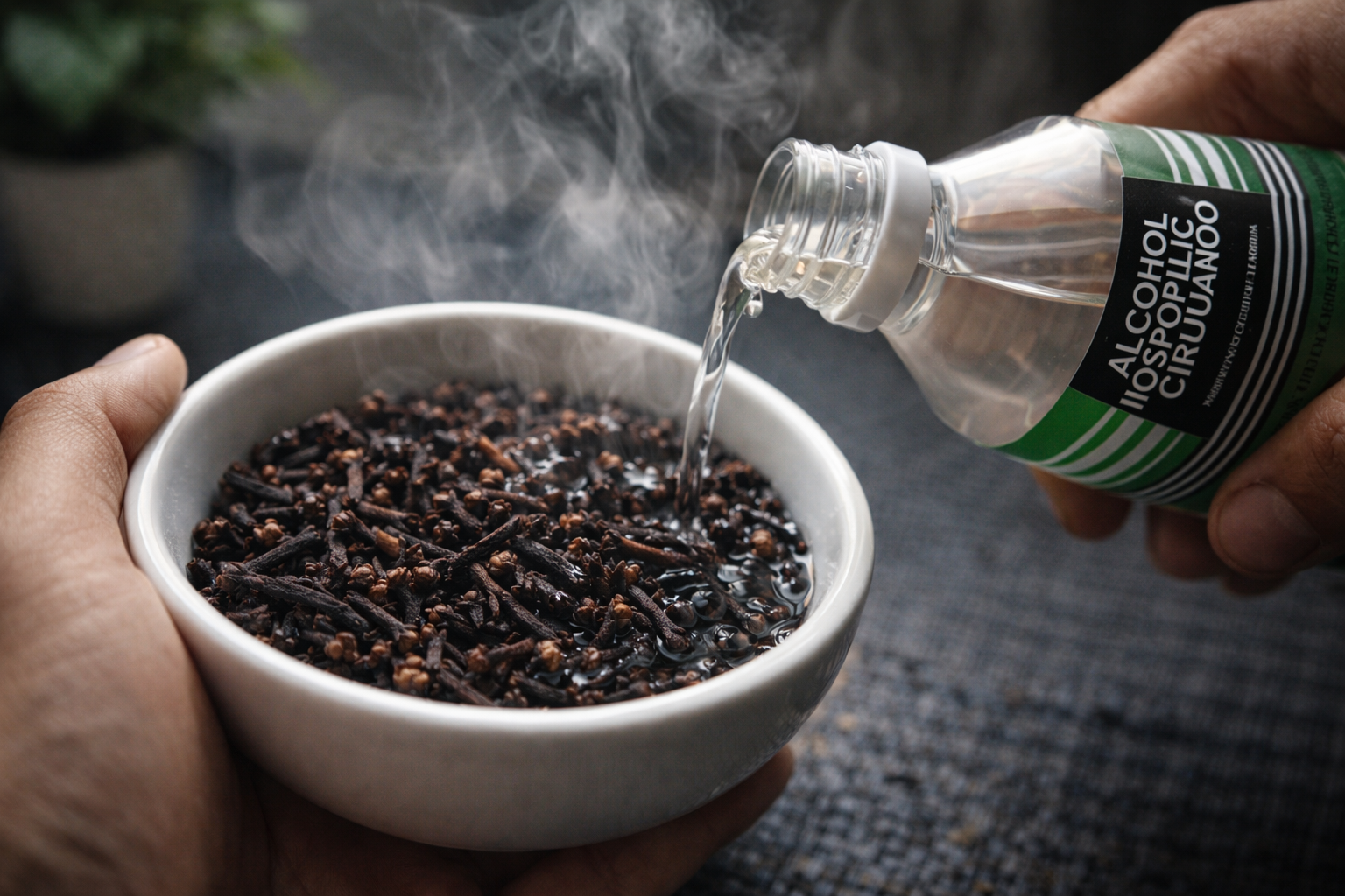 Agrega 3 cucharadas de alcohol con clavos de olor; no imaginas lo que sucede después