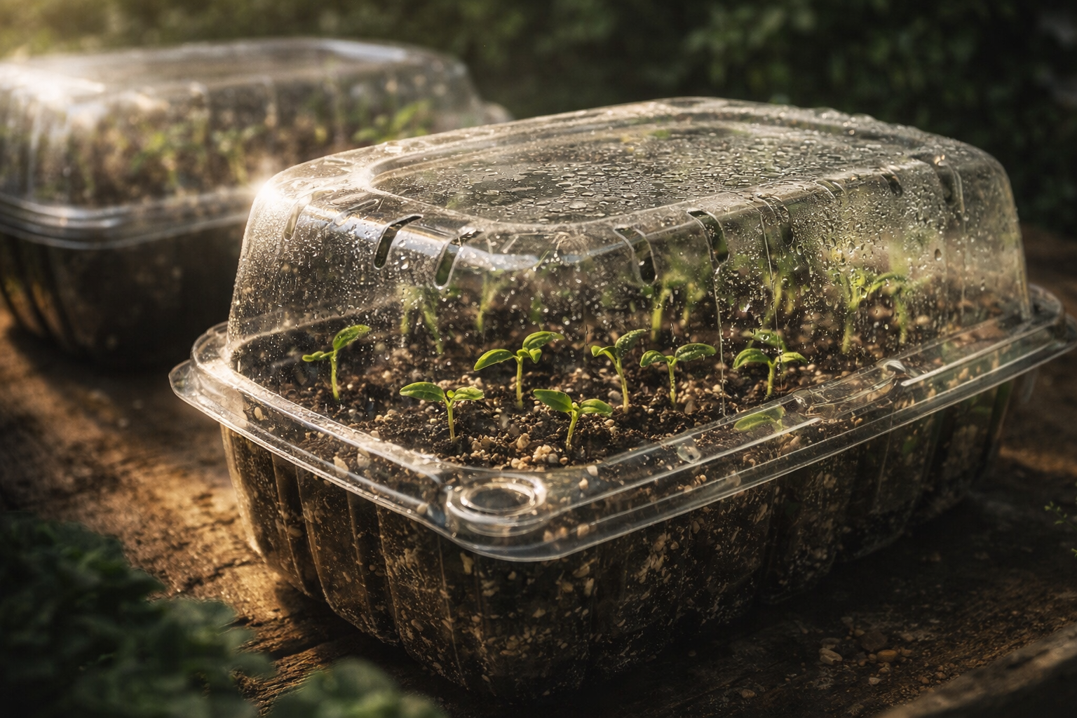Así se pueden convertir cajas de plástico en mini invernaderos para tus plantas cultivadas