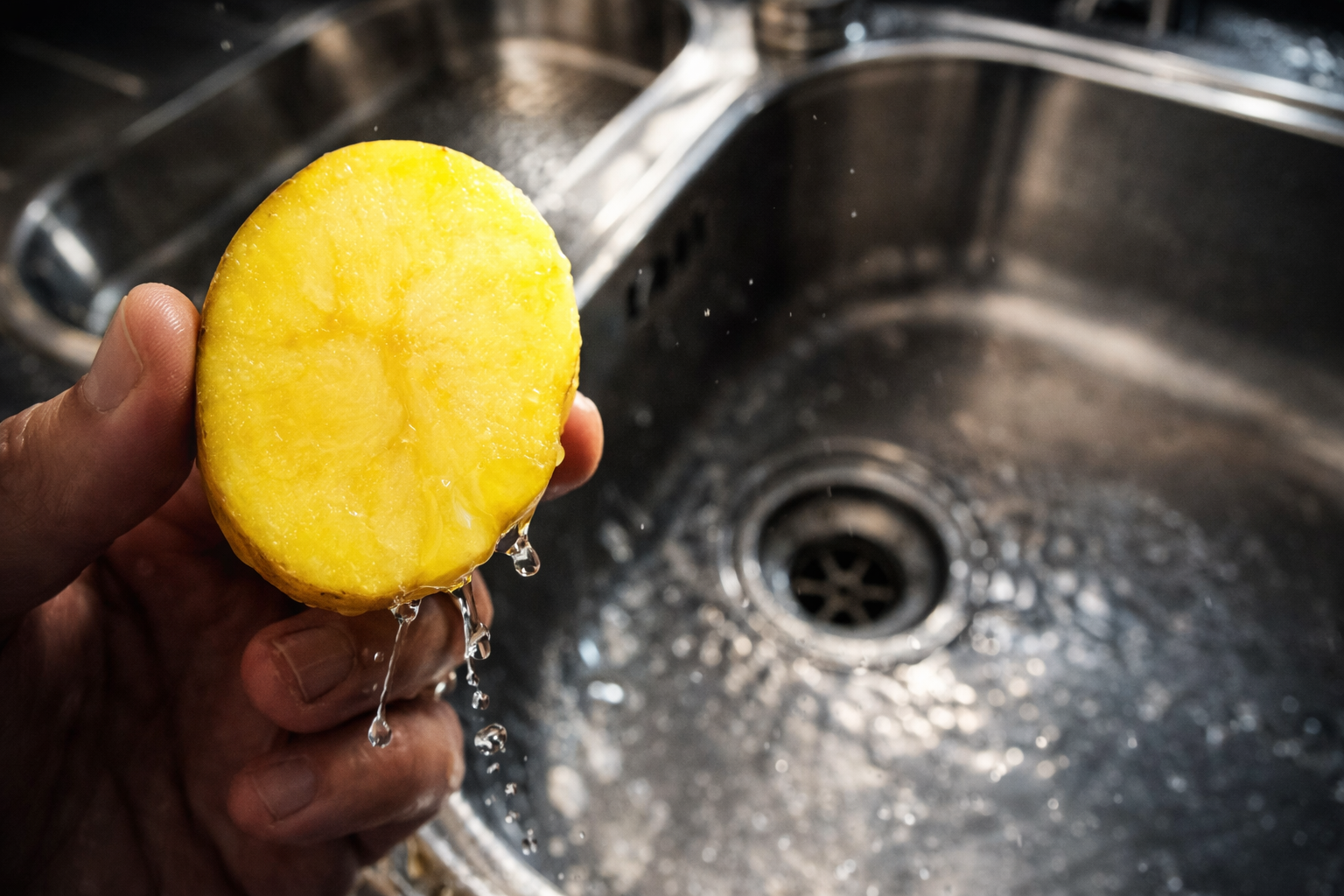 Frota una patata en tu fregadero: un truco práctico que debes probar