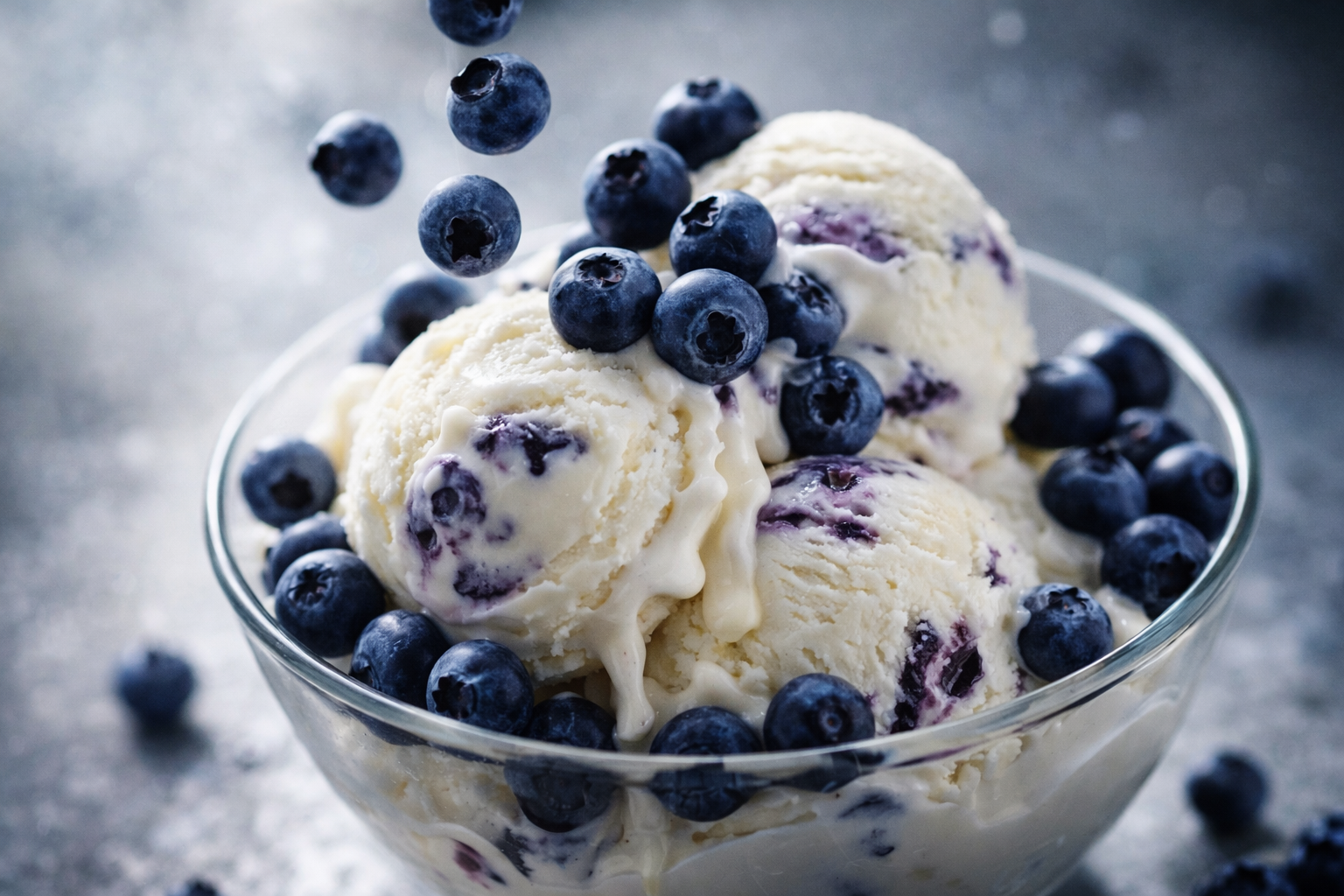 Helado Casero de Yogur con Arándanos, Fresco y Ligero