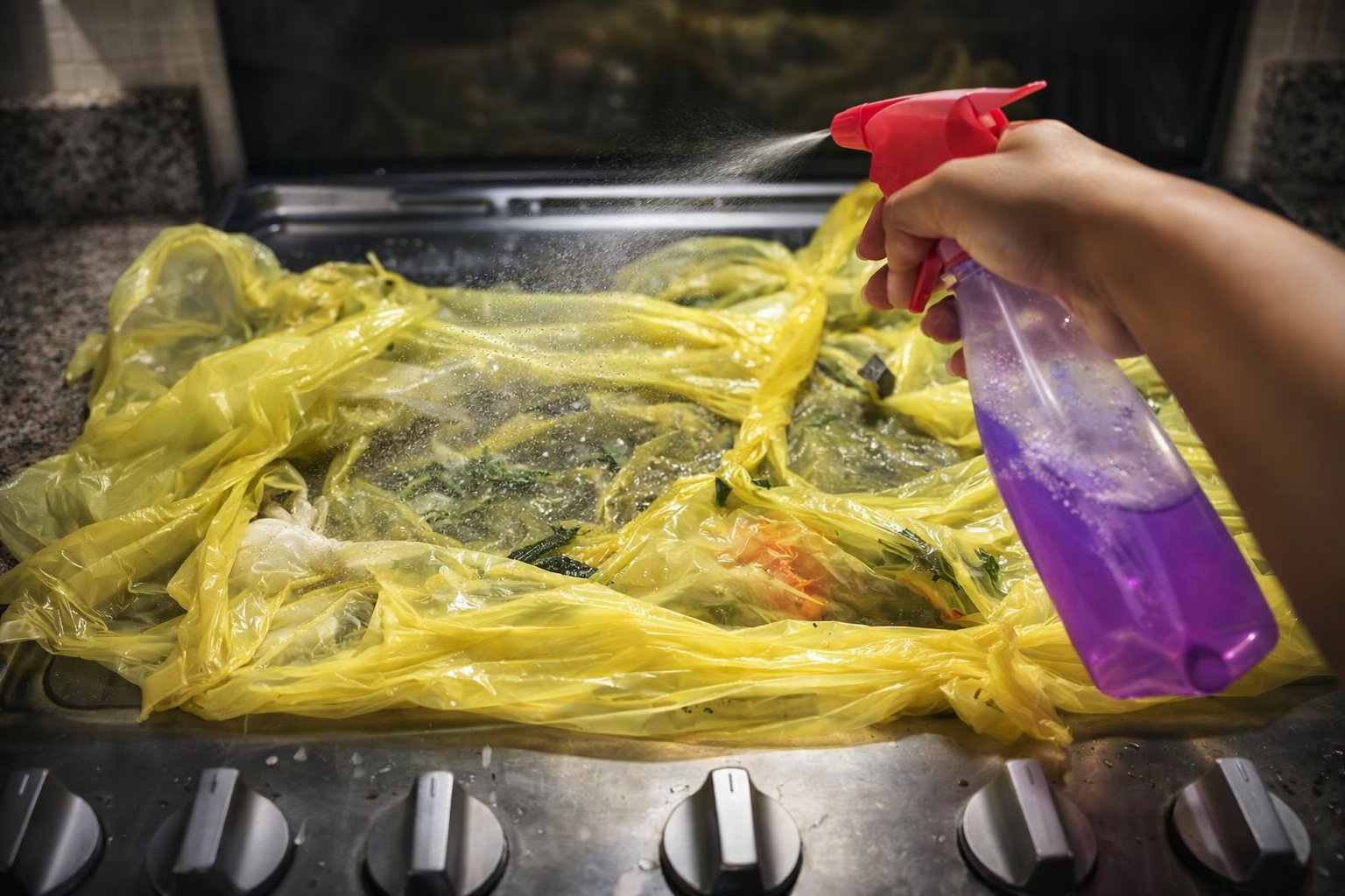 Las cocinas quedan como nuevas gracias a la técnica del envoltorio: sin grasa.