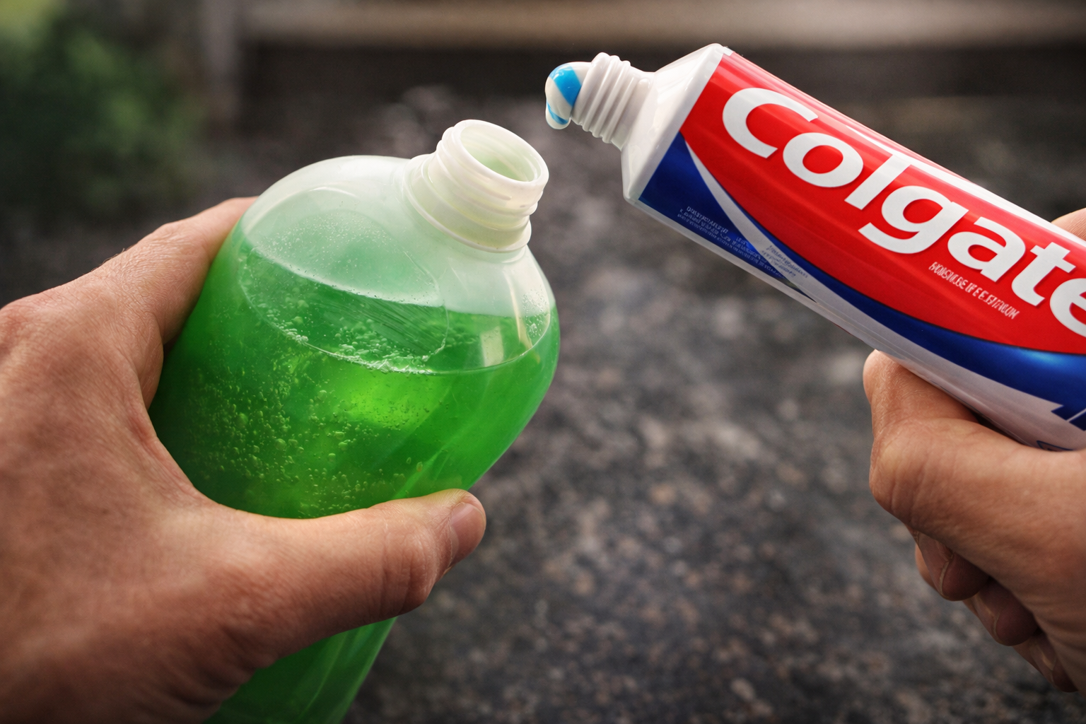 Mezcla jabón para platos con pasta de dientes y descubre qué sucede.