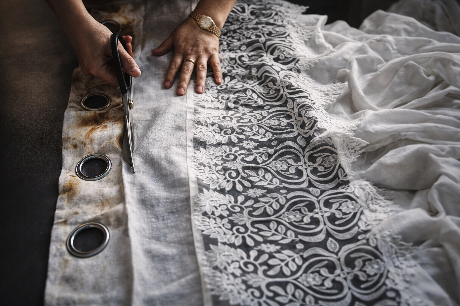 No tires las cortinas manchadas, te sorprenderá lo que puedes hacer con ellas.