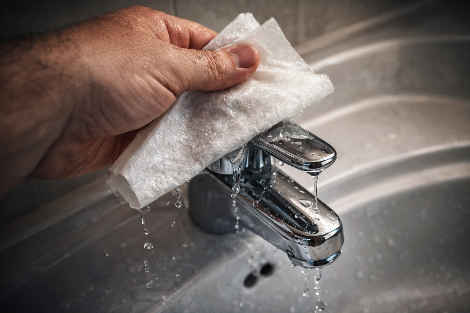 Por eso muchas personas frotan papel de hornear en el grifo del baño.
