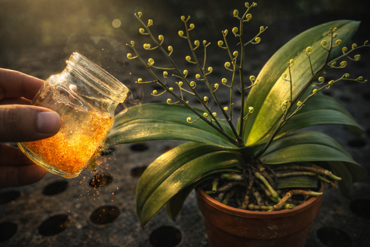 Riega todas las plantas con esta agua; hasta las flores más secas florecerán.