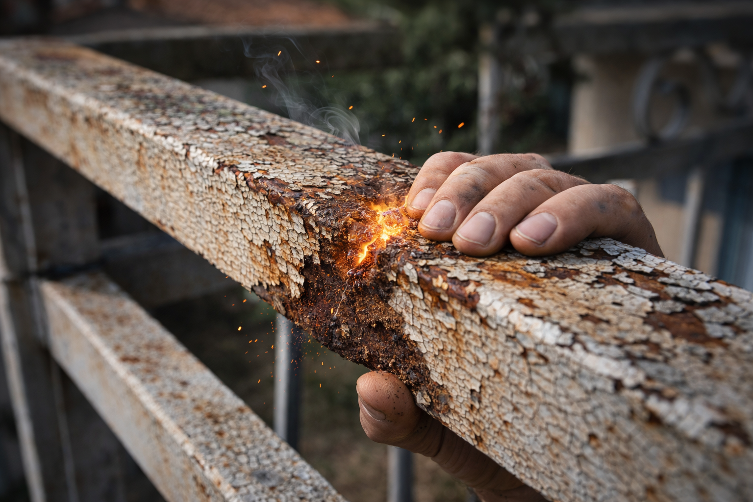 Terrazas y barandillas corroídas por el óxido: solución fácil en segundos