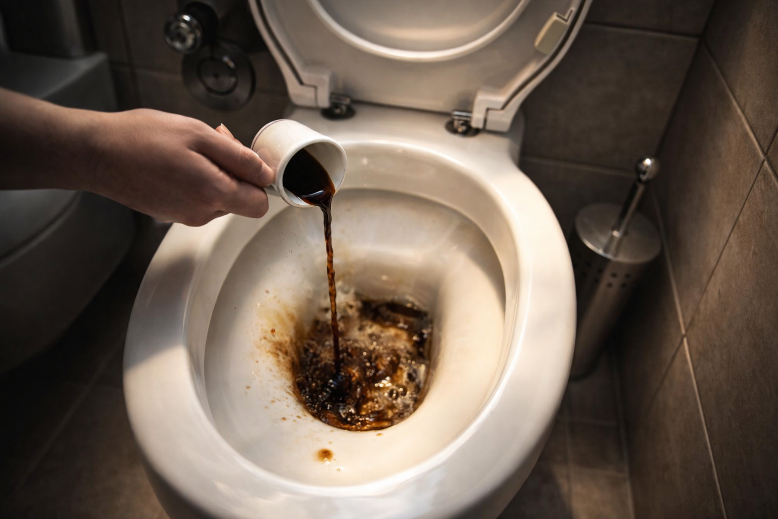 Vierte una taza de café en el inodoro y prepárate para presenciar algo único.