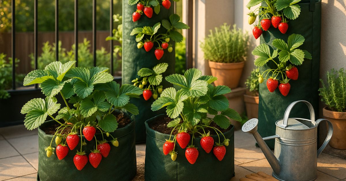 Cómo cultivar muchas fresas en bolsas de cultivo de plástico