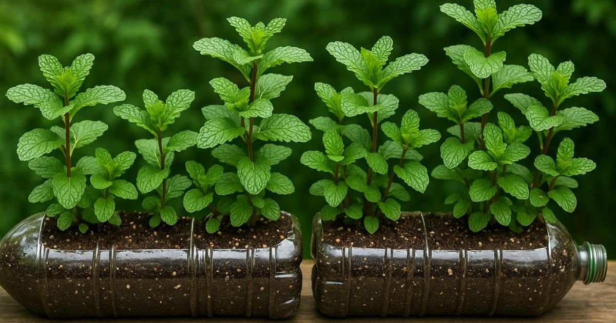 Jardín de Menta DIY: Cómo Cultivar Menta Fresca en una Botella de Plástico