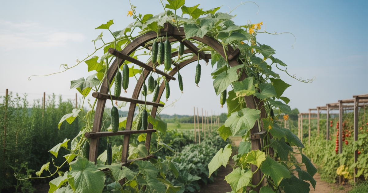 La forma correcta de construir un enrejado para pepinos (¡para que tus plantas no se extiendan ni se debiliten!)