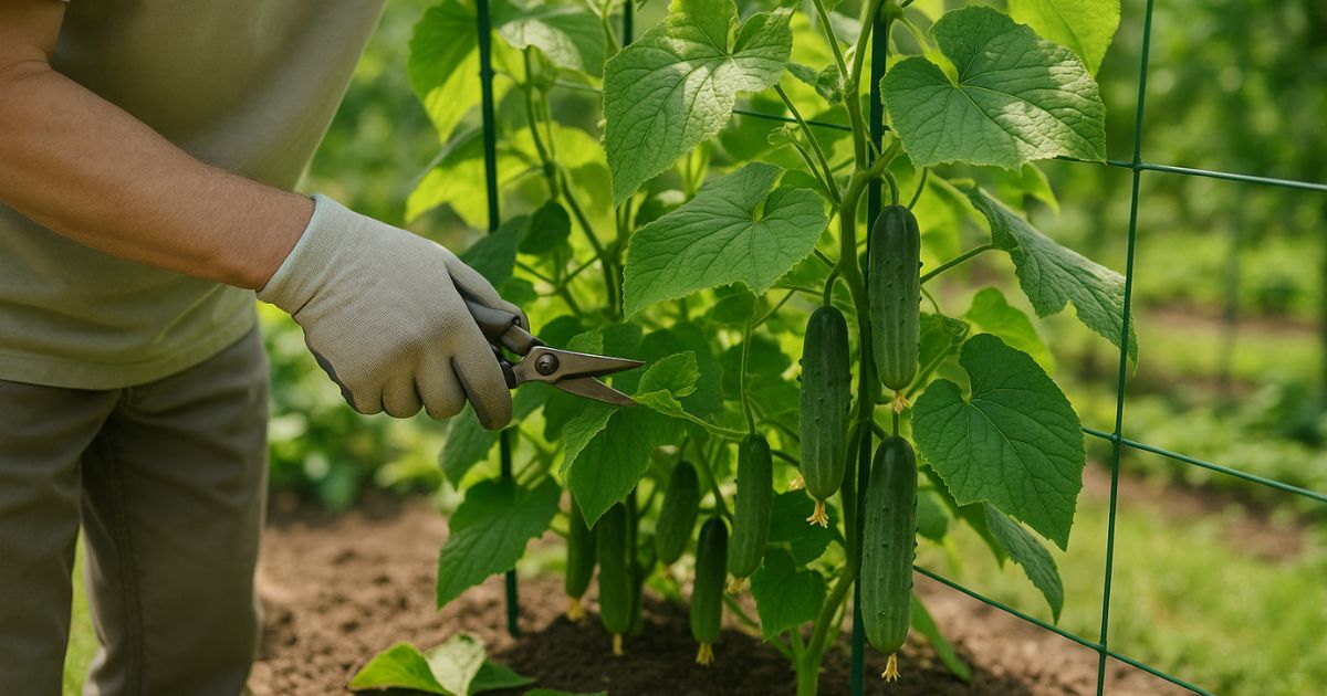 La forma correcta de podar pepinos para una producción máxima de frutos