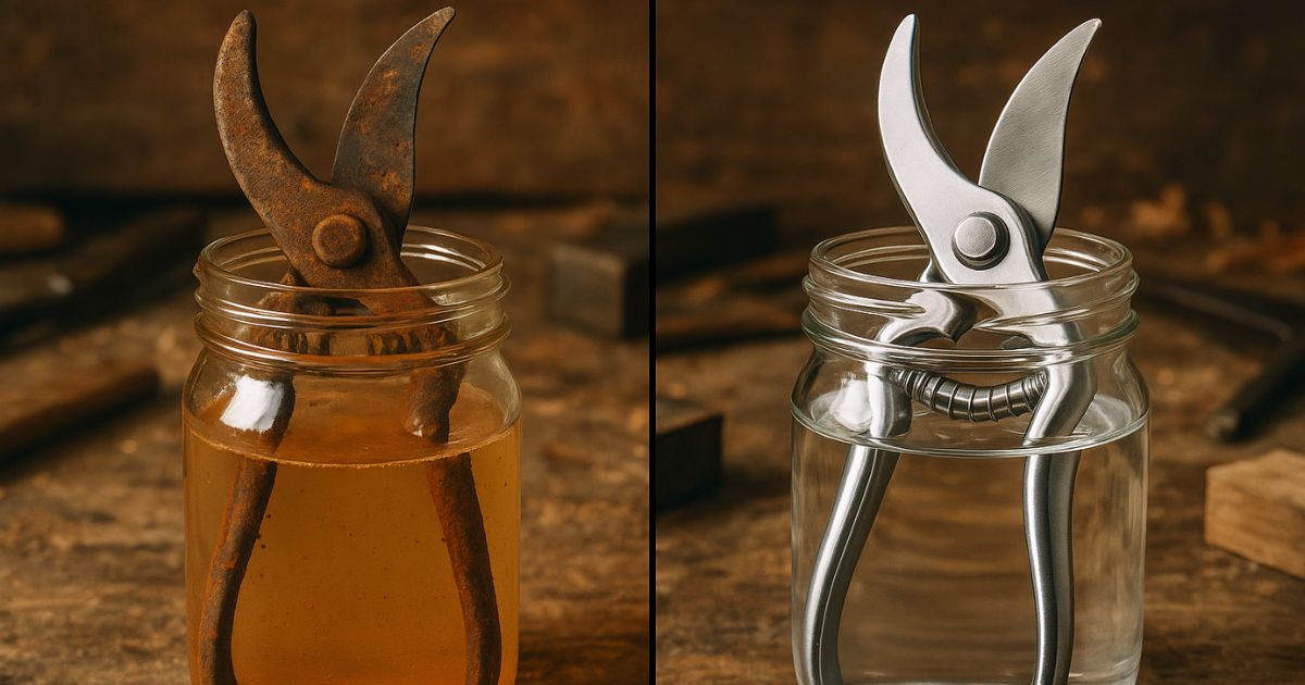 La forma más fácil de limpiar y afilar tijeras de podar