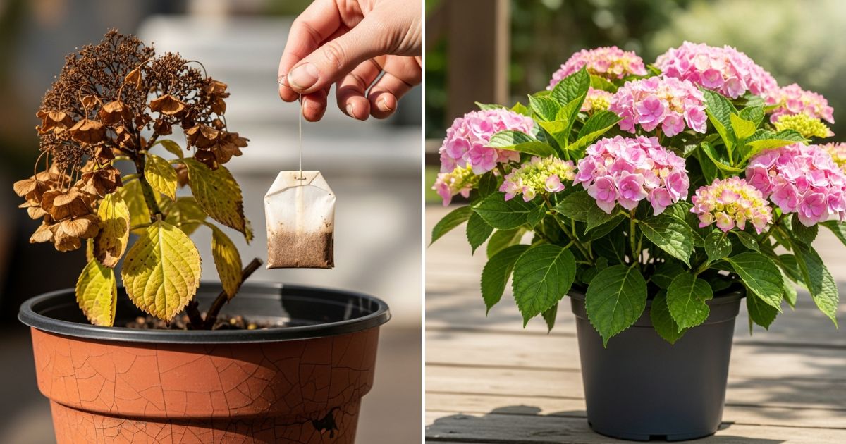 Revive tus hortensias de la noche a la mañana con solo una bolsita de té usada