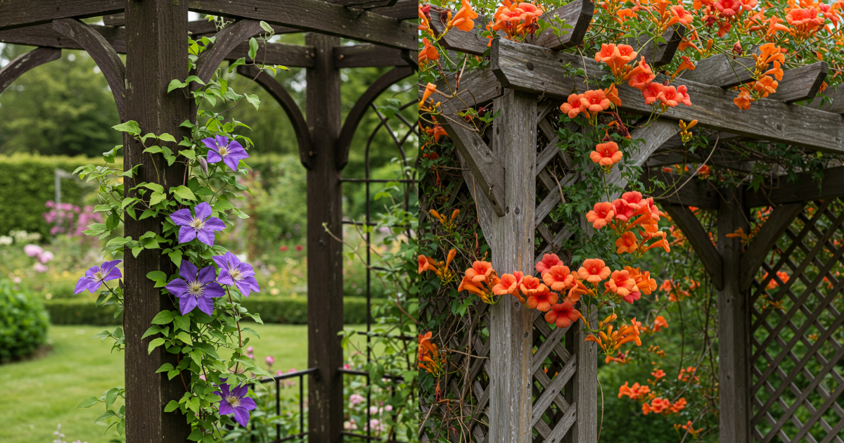 Transforma tu pérgola con estas 10 exuberantes plantas trepadoras