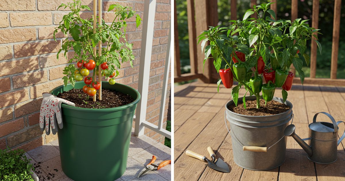 10 Verduras y Frutas que Prosperan en Cubos de 5 Galones