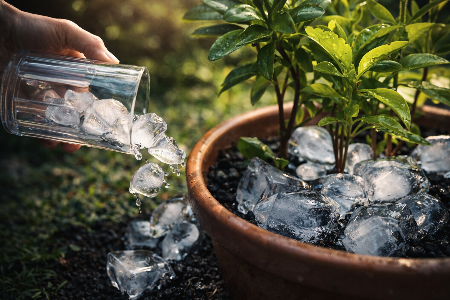 ¿Por qué es recomendable regar tus plantas con cubitos de hielo?