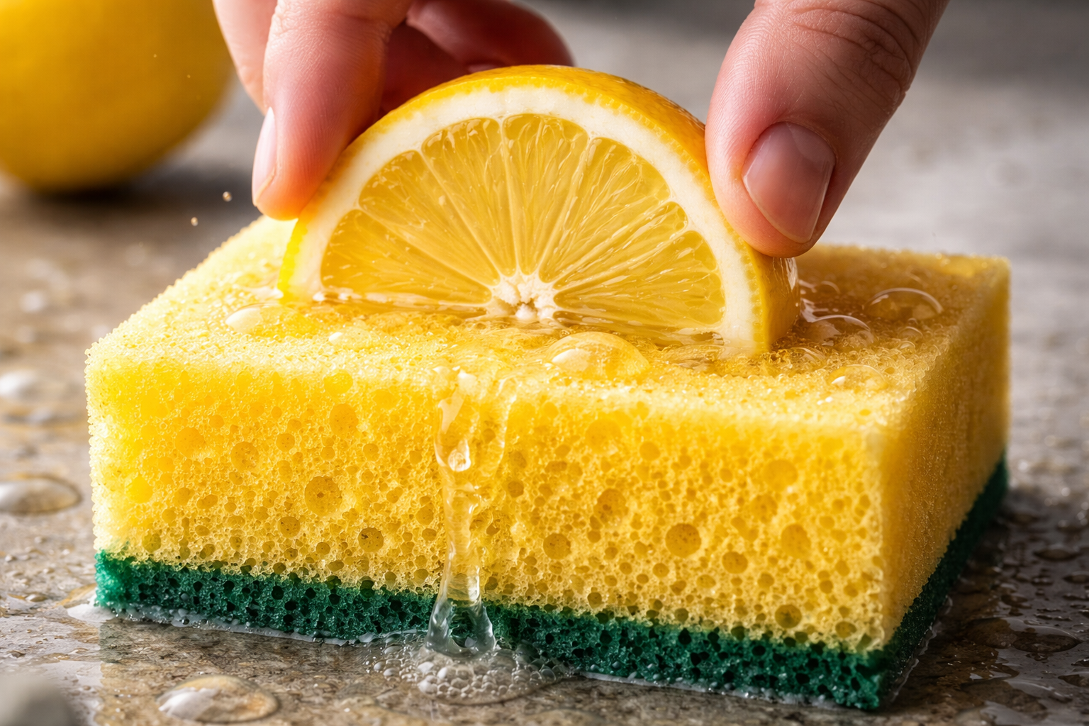 ¿Por qué es útil colocar un limón en el estropajo de la cocina?