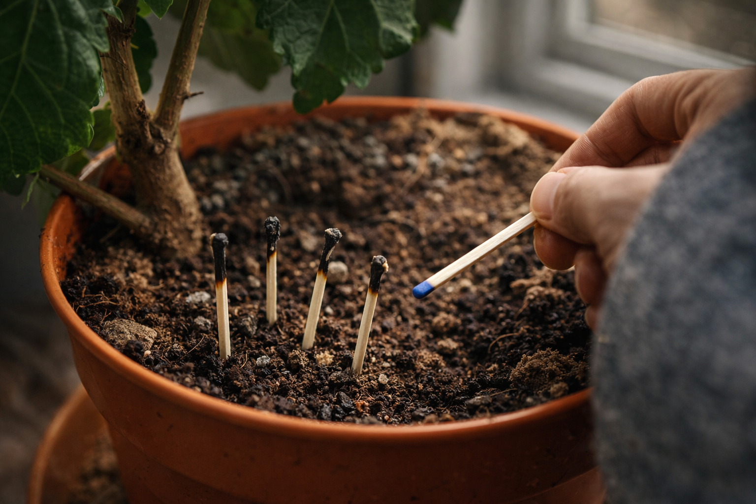 ¿Por qué poner fósforos en las macetas de plantas y flores?