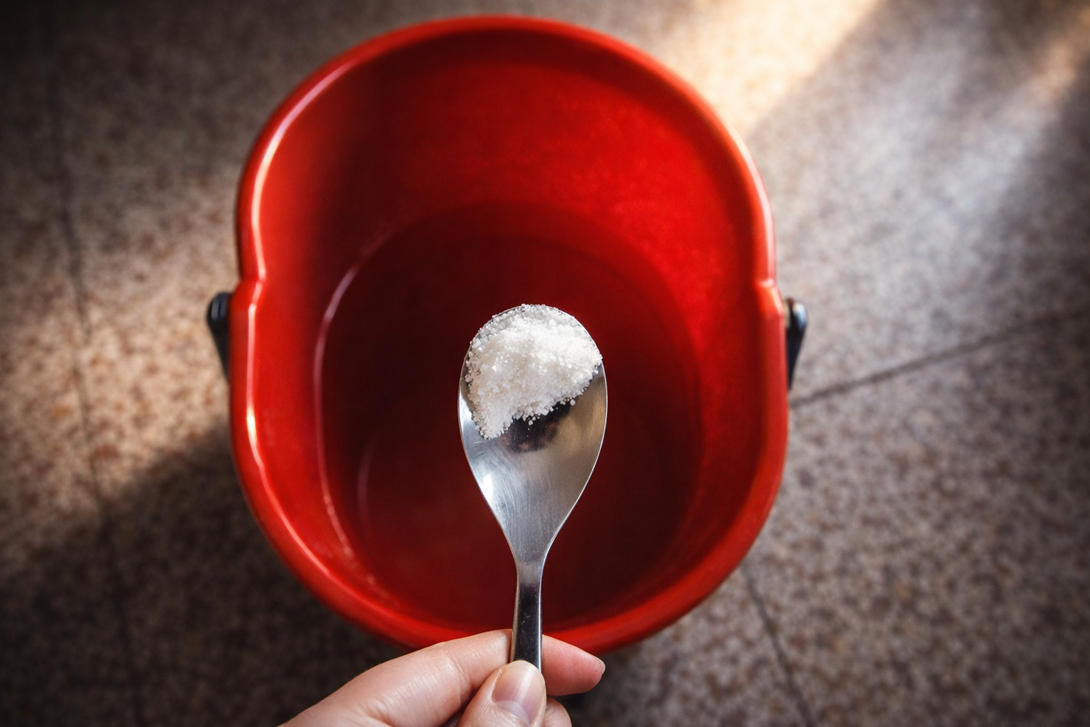 Agrega una pizca de sal al cubo de limpieza y ahorra dinero con este truco