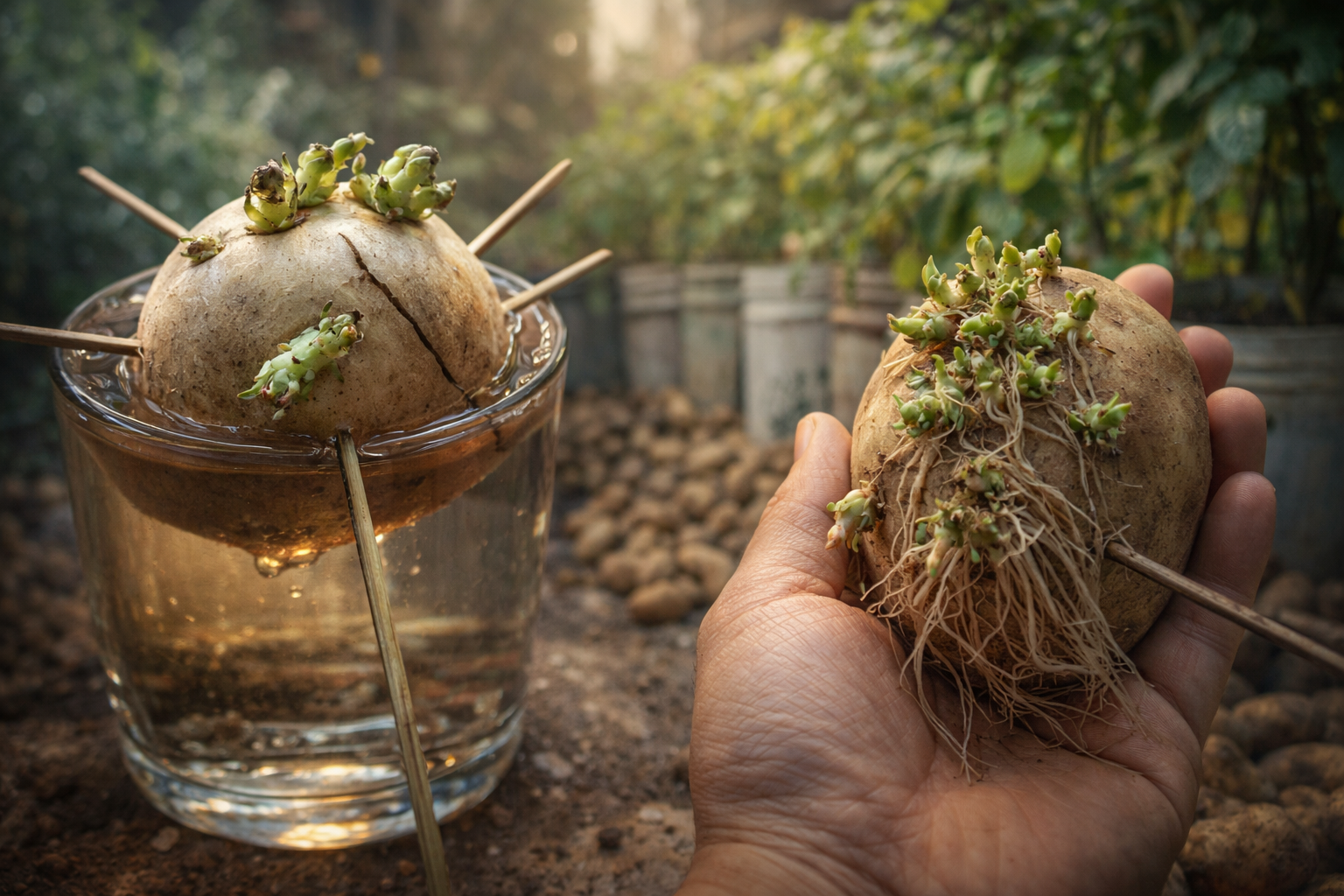 Cómo cultivar patatas en casa usando una sola papa y recipientes prácticos