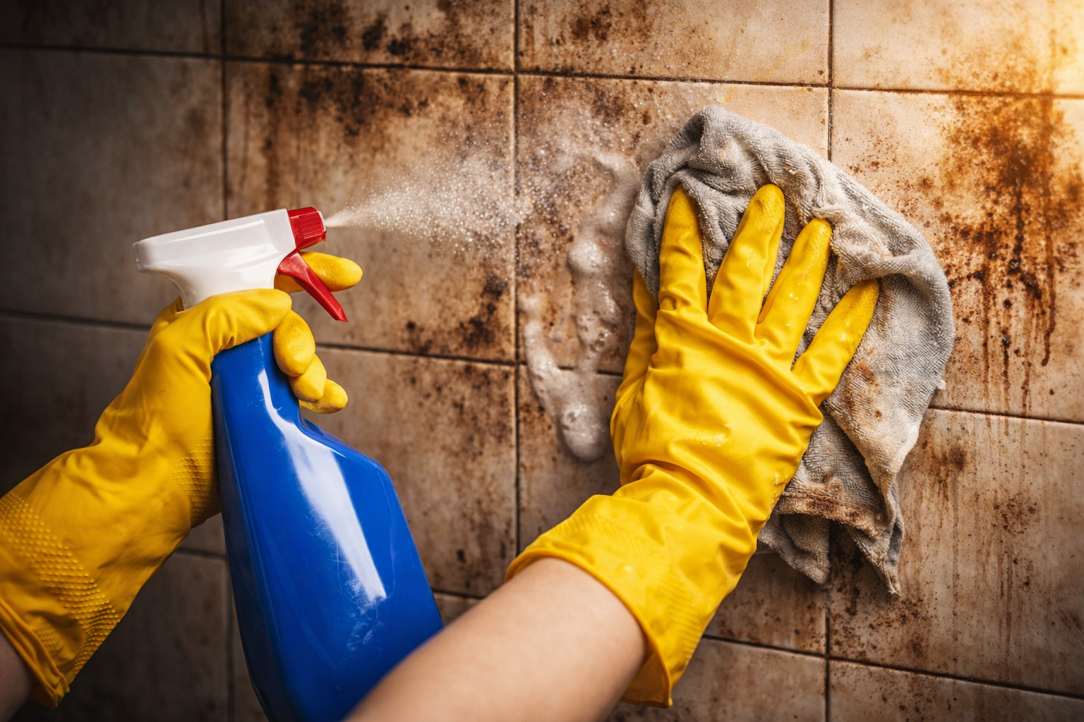 Con solo frotar los azulejos del baño: con un poco de producto, vuelven a quedar como nuevos.