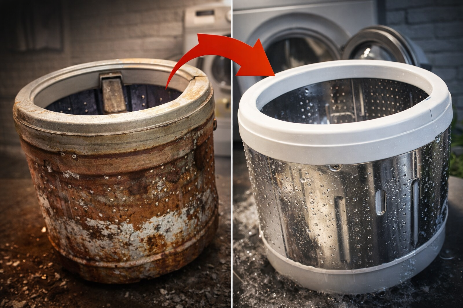 Depósito de agua sucia de la lavadora: limpiarlo es muy fácil con solo unas gotas