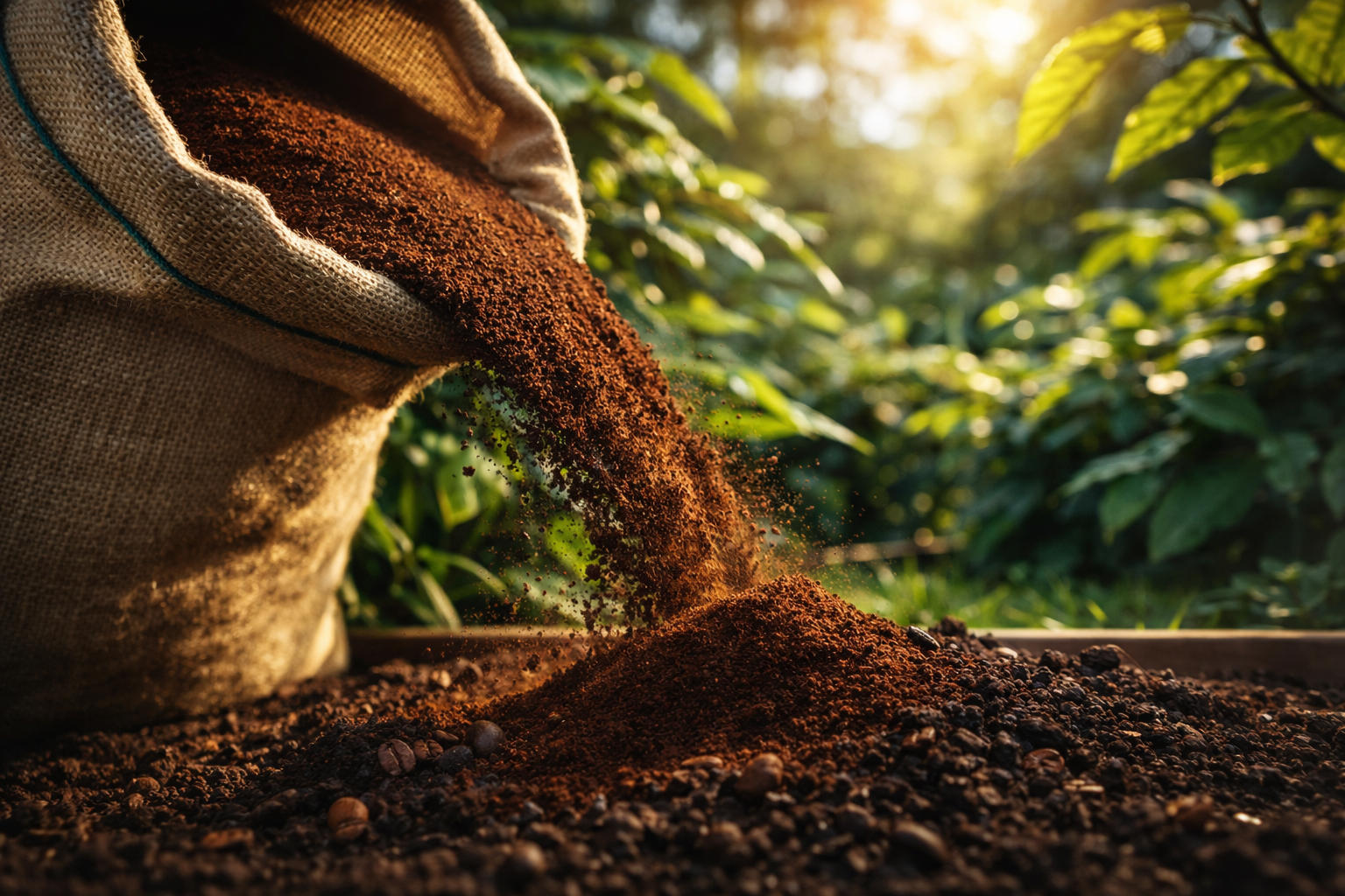 Echa posos de café en una esquina del jardín y espera 3 días: un truco natural sorprendente