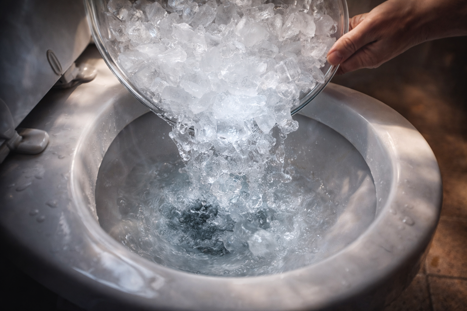Echar Cubitos de Hielo en el Inodoro: ¿Por Qué Esta Curiosa Práctica Se Ha Vuelto Tan Popular?