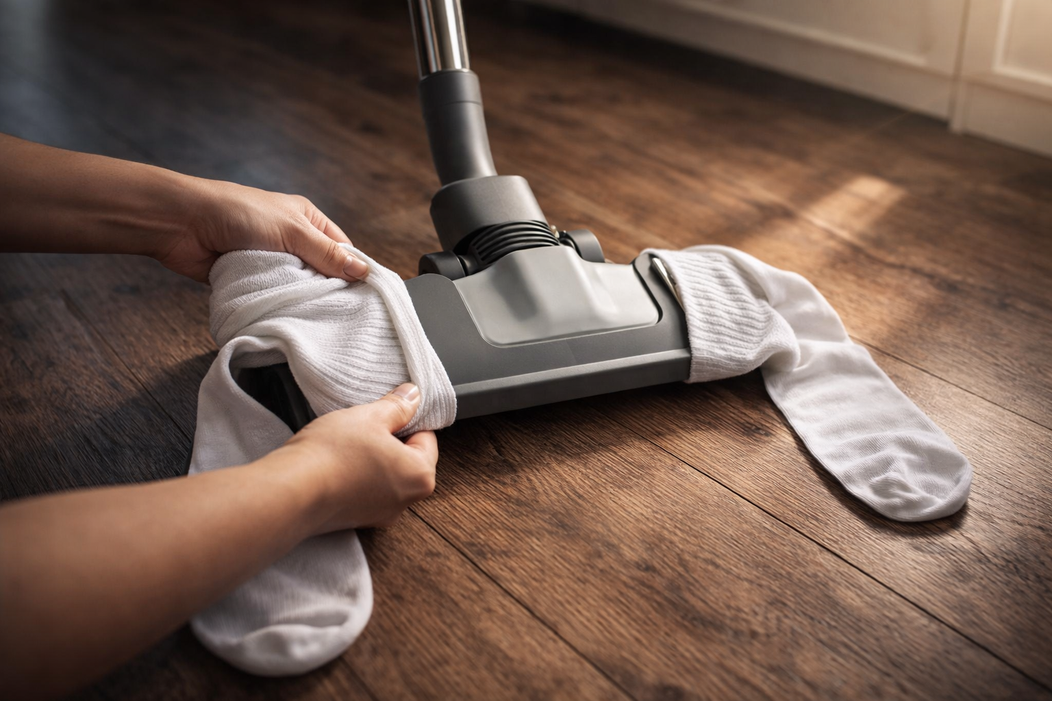 El truco de mi abuela: pone calcetines en la aspiradora y ahorra mucho tiempo