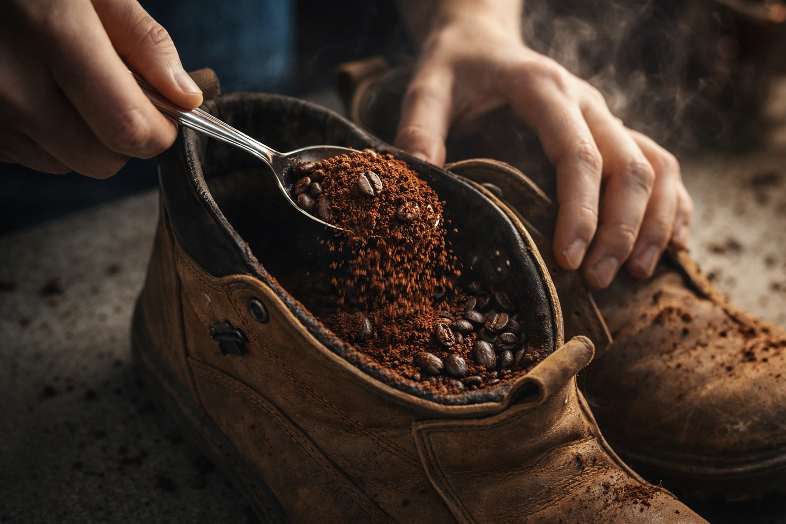 El truco del café molido para eliminar el olor de tus zapatos