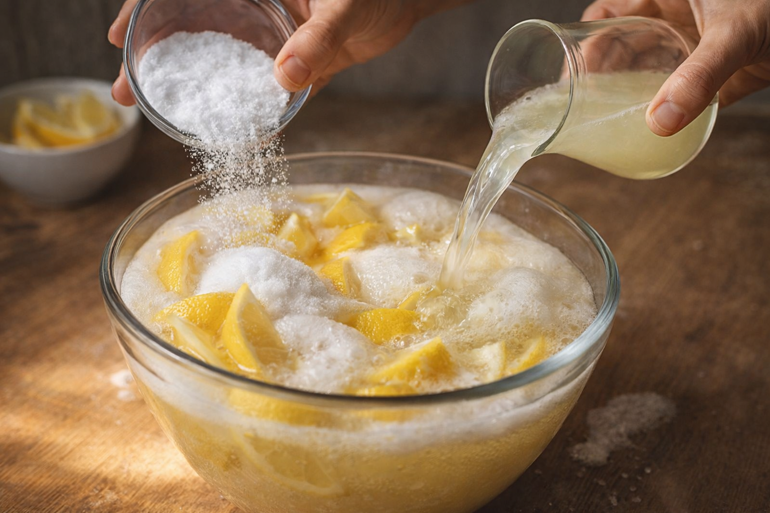 Lo que ocurre al mezclar bicarbonato de sodio con cáscaras de limón te sorprenderá