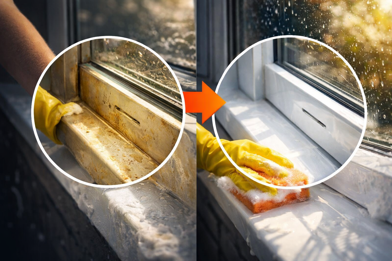 Los marcos de ventanas sucios y amarillentos volverán a brillar con este remedio