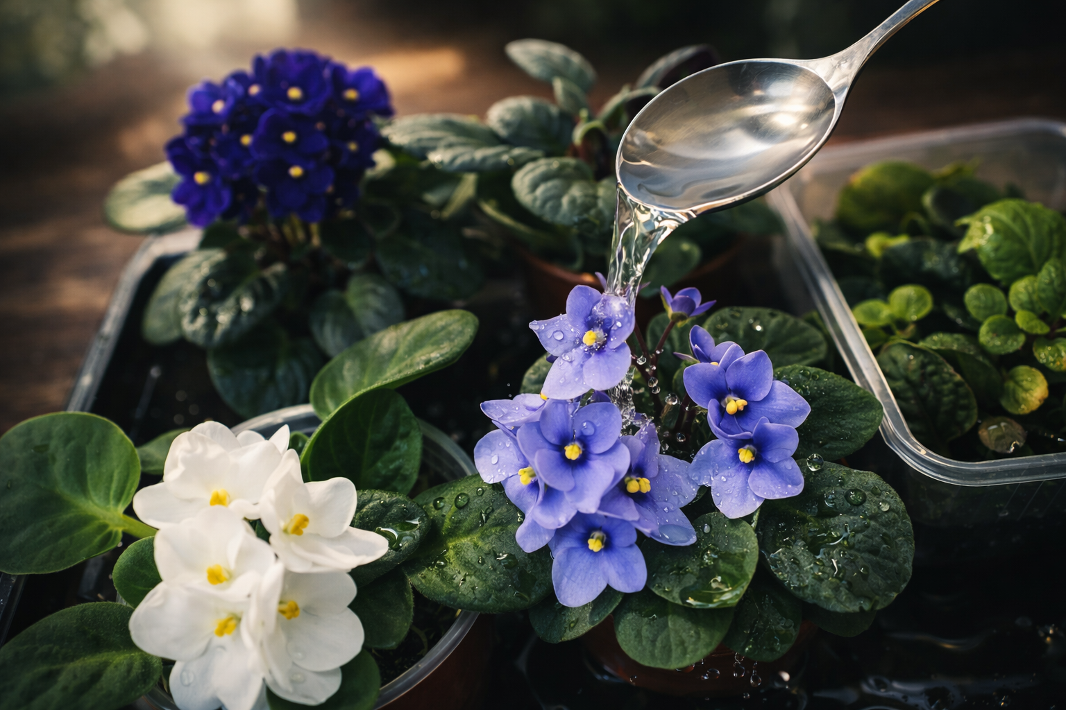 Mejora tus violetas con una gota de esto y florecerán abundantemente