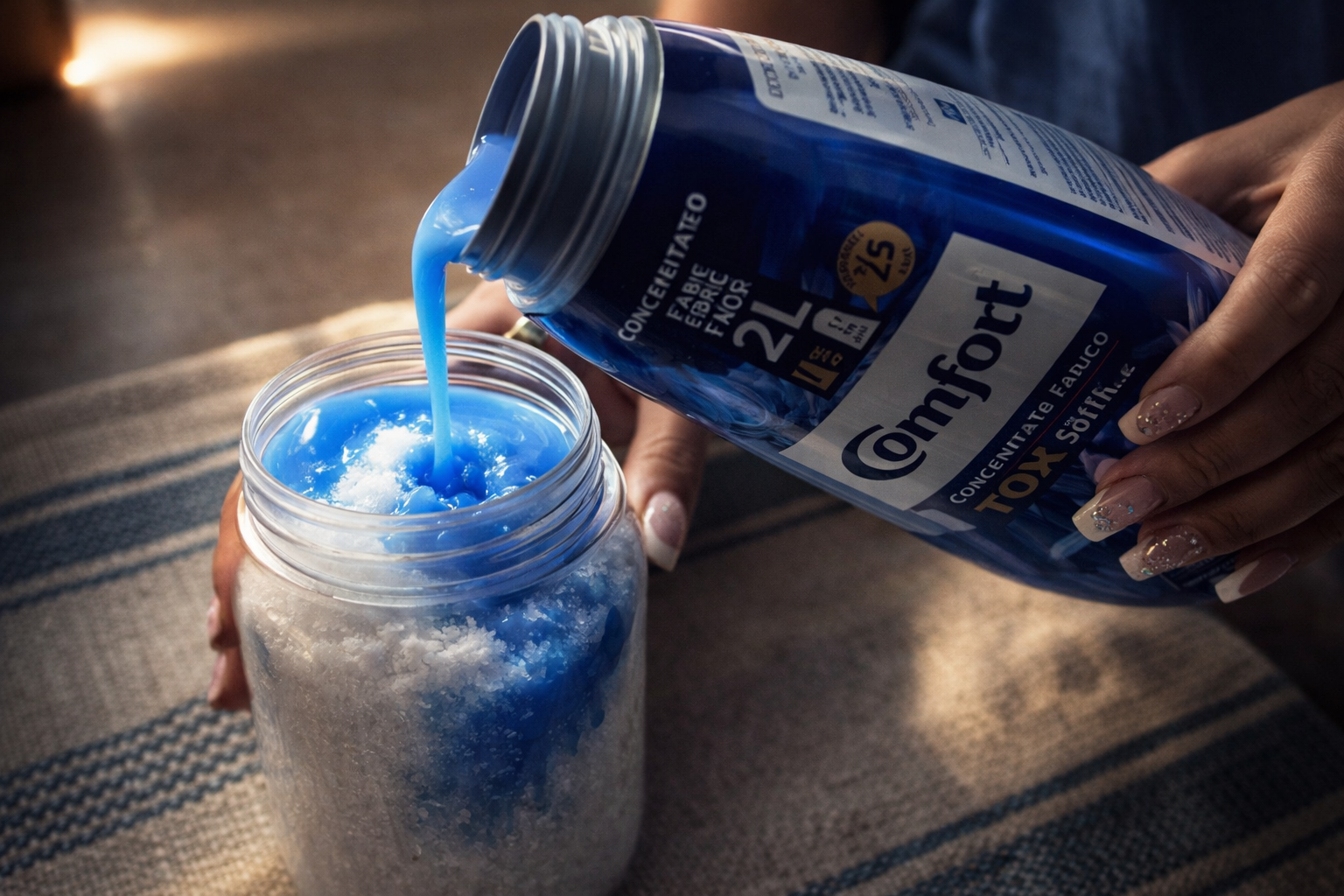 Sal gruesa y suavizante: la mezcla que crea algo inesperado y único