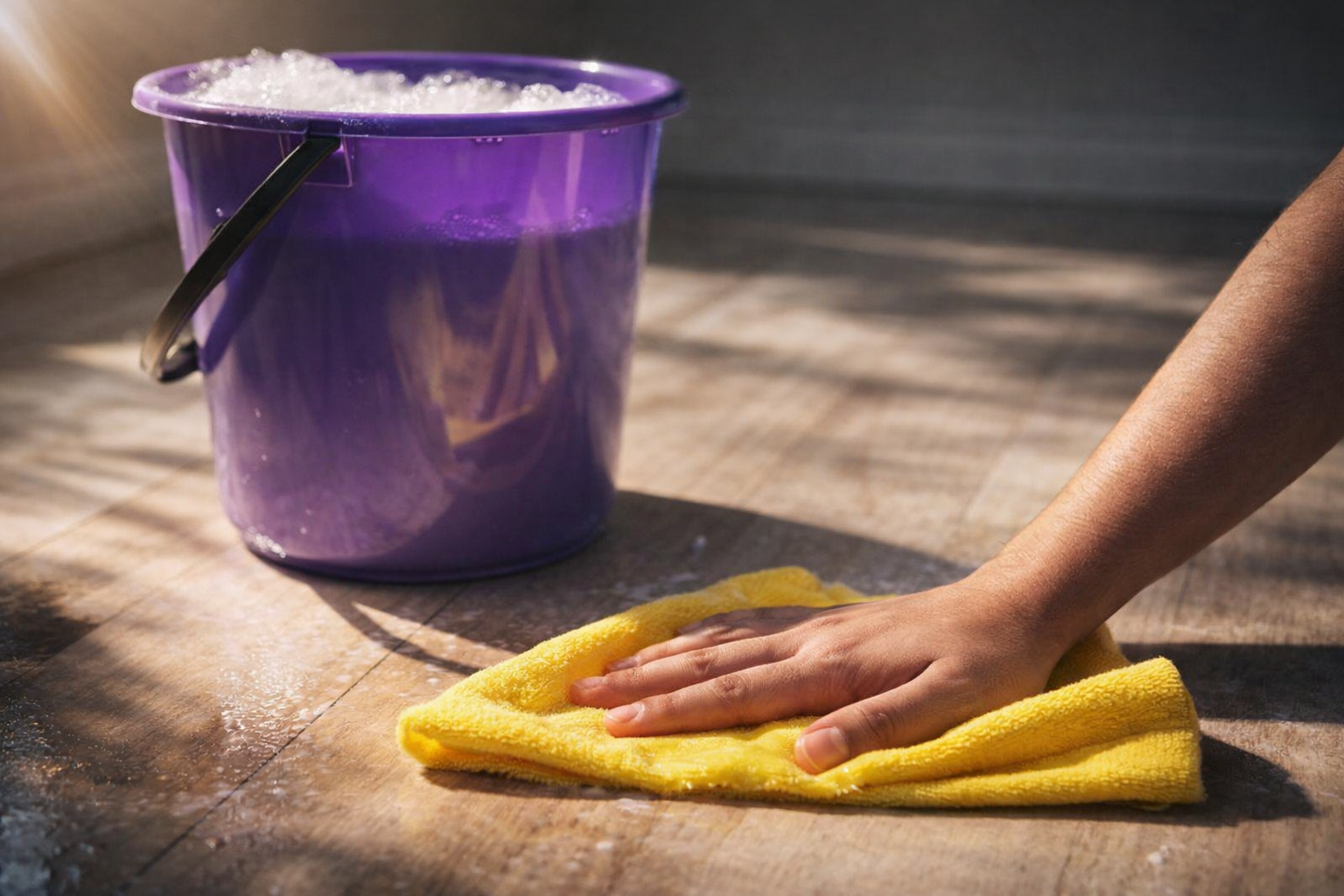 Suelo brillante y perfumado con dos productos: así se hace