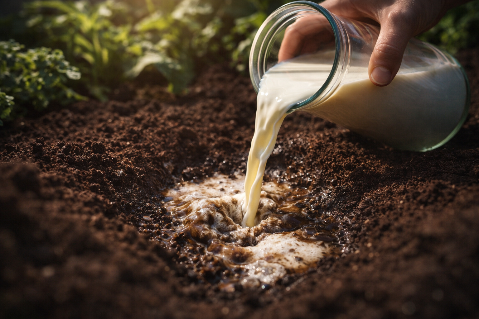 Vierte leche en la tierra: un antiguo secreto de jardineros al descubierto