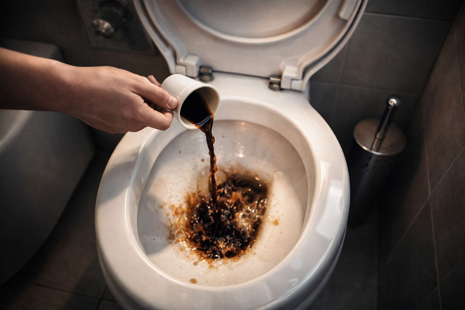 Vierte una taza de café en el inodoro y prepárate para presenciar algo único