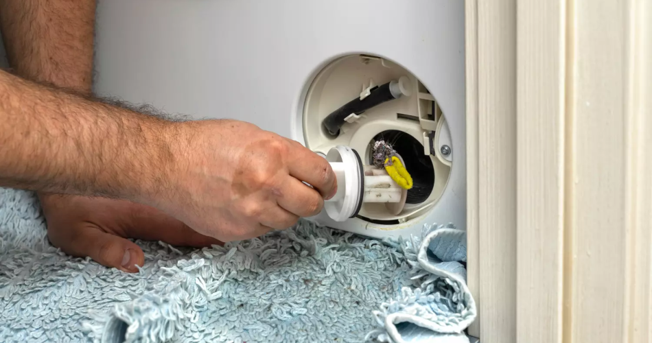 Esta zona es la más sucia de la lavadora, pero se limpia muy rápido.