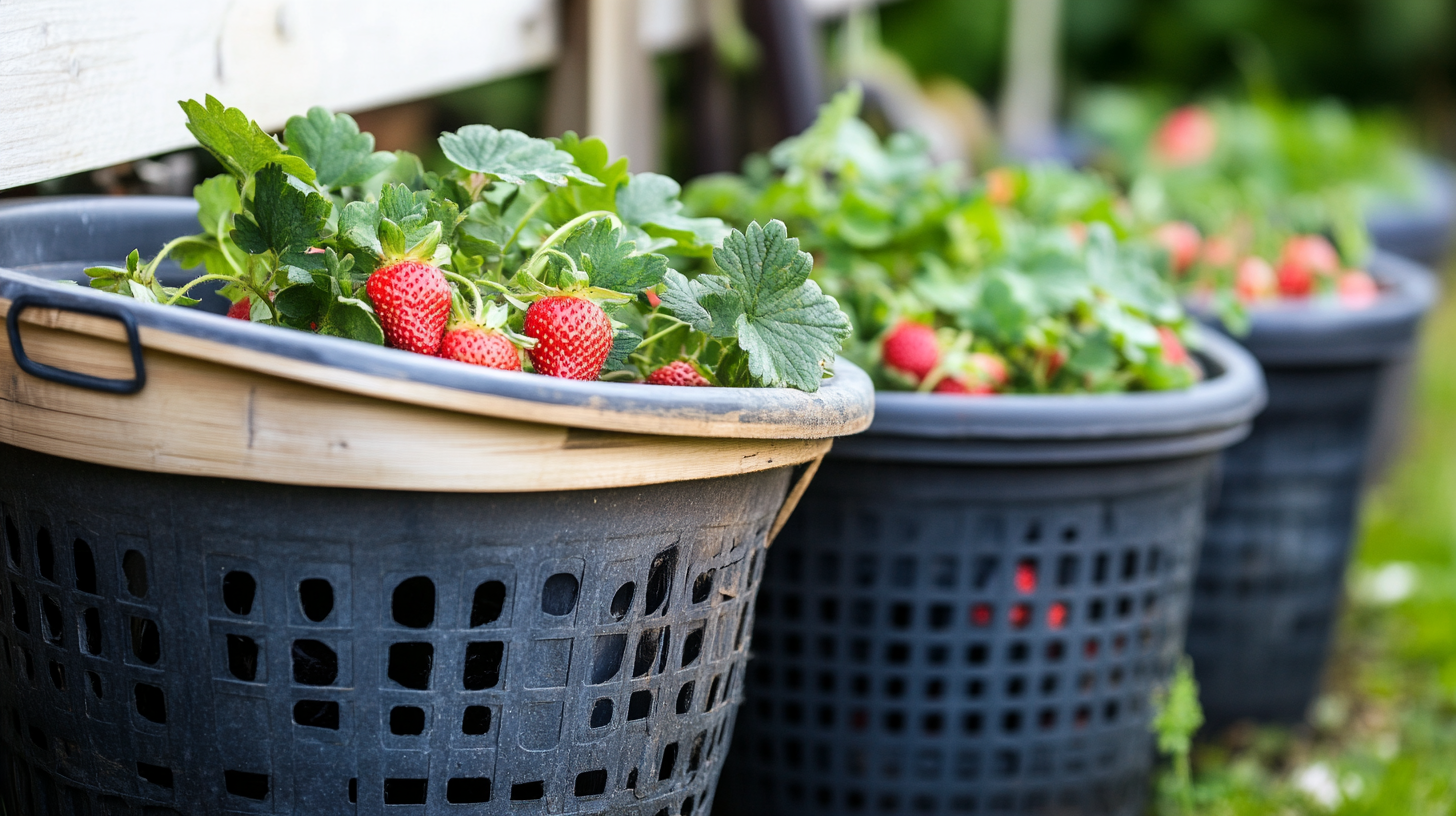 ¡Idea Genial Si Te Encantan Las Fresas! Cultívalas En Cestas De Ropa