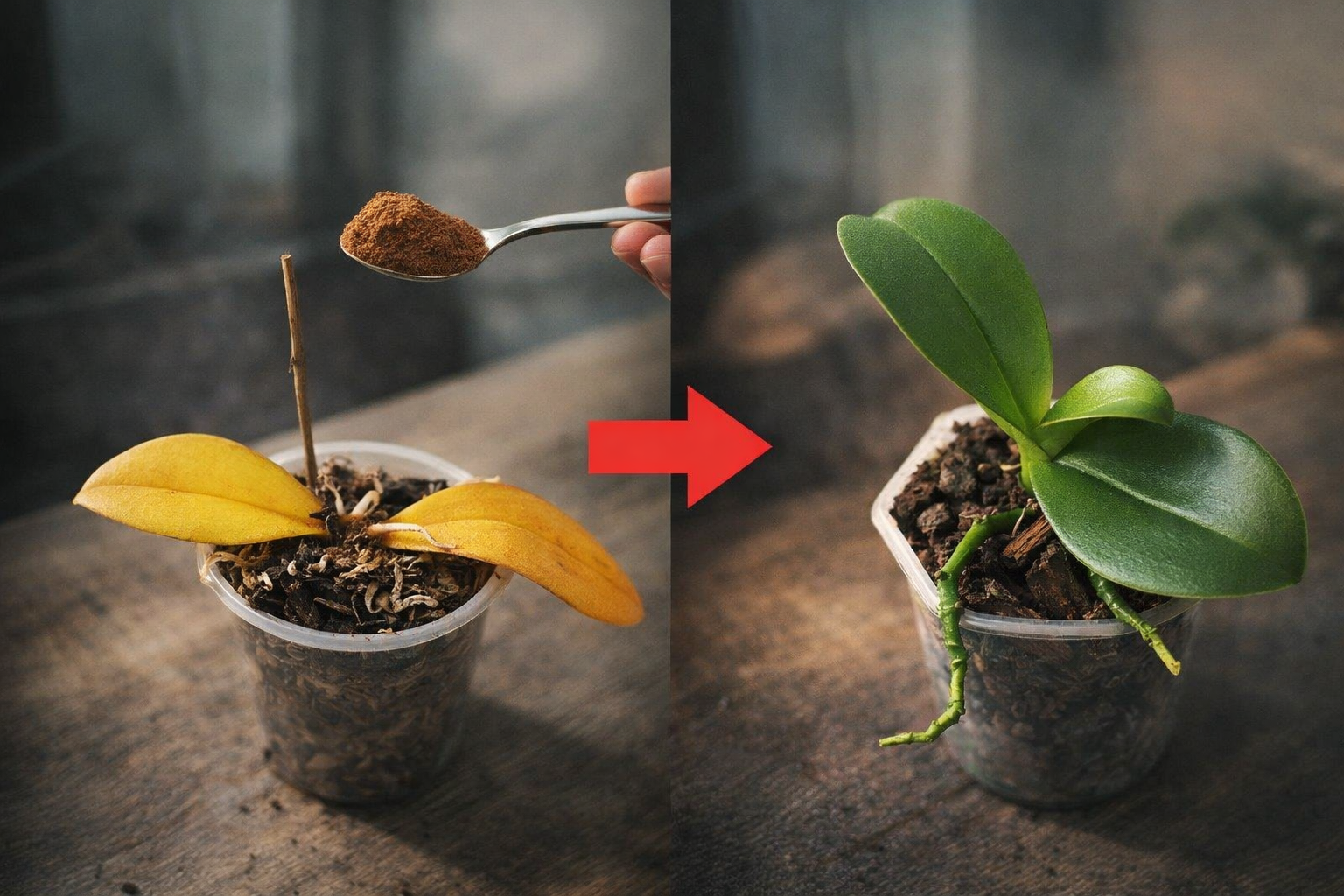 ¿Hojas viejas y amarillentas de orquídeas? Aquí tienes la solución